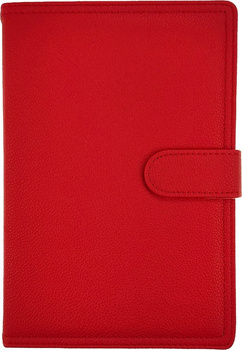Kalendarz 2026 A5 dzienny z zapięciem ekoskóra czerwony