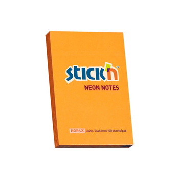 Notes samoprzylepny 76x51 mm pomarańczowy neon 100 kartek