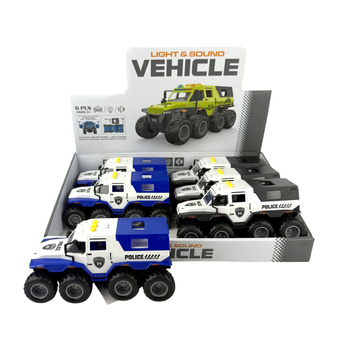 Pojazd Policyjny 8-Kołowy Dla Dzieci Światło Dźwięk Prezent Zabawka