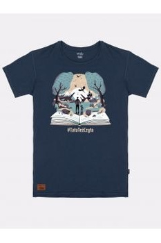 Koszulka męska Baśniowa Kraina #TataTeżCzyta granatowa XL