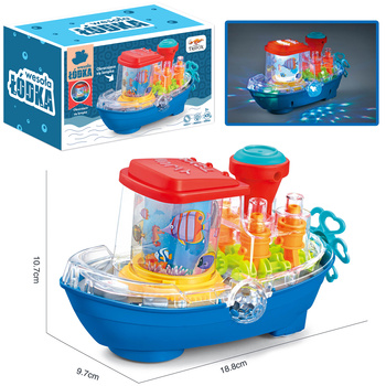 Łódka jeżdżąca interaktywna z dźwiękiem i światłem dla dzieci