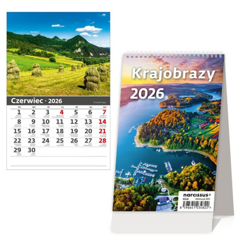 Kalendarz 2026 biurkowy pionowy Krajobrazy