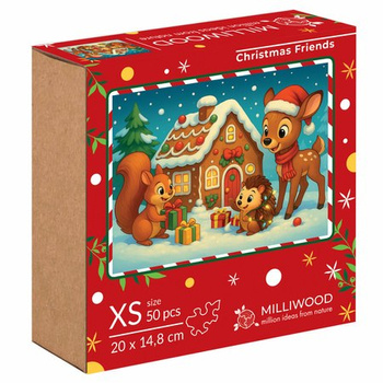 Puzzle drewniane - Christmas - Świąteczni przyjaciele - 50el