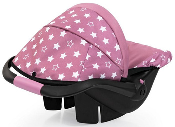 Fotelik samochodowy dla lalek z daszkiem różowy Bayer Design