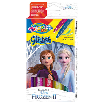 DISNEY COLORINO - FLAMASTRY BROKATOWE 6 KOL - FROZEN