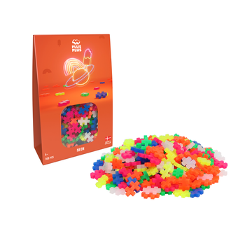 Klocki Konstrukcyjne 3D Zestaw Puzzle PLUS-PLUS NEONOWE 300e Prezent