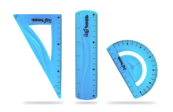 Colorino zestaw geometryczny elastyczny 3 elementy 15 cm