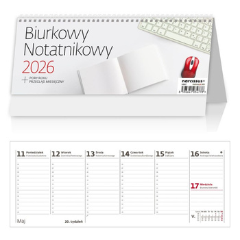 Kalendarz 2026 biurkowy notatnikowy tygodniowy