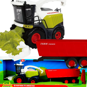 Kombajn z przyczepą zabawka rolnicza LED dźwięk dla dzieci edukacyjna