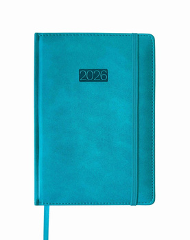 Kalendarz 2026 A5 LUX tygodniowy turkusowy V7 K-A5T L