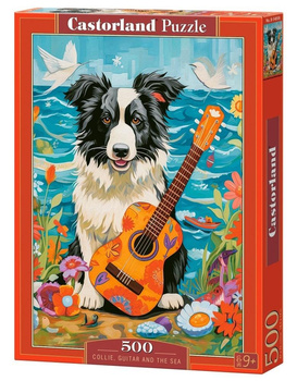 Puzzle 500 Collie, Guitar and the Sea CASTOR Castorland