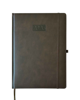 Kalendarz 2026 A4 LUX tygodniowy V3 brązowy K-A4T L