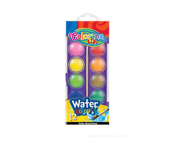 Colorino kids farby akwarelowe mała pastylka 12 kolorów
