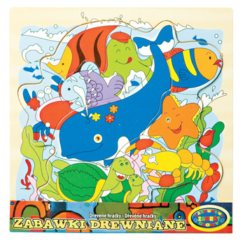 Układanka drewniana edukacyjna zwierzęta morskie rozwijająca dziecięca