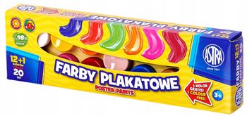 Farby plakatowe Astra 13 kol x 20 ml 12+1 kolor gratis PREMIUM BOX