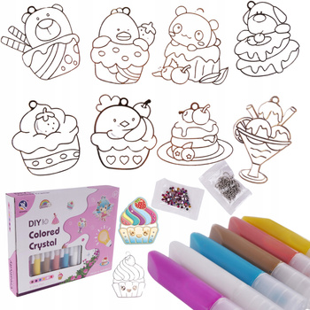 Zestaw Artystyczny Kreatywny Do Malowania Szablony Wzory Zawieszki Nauka