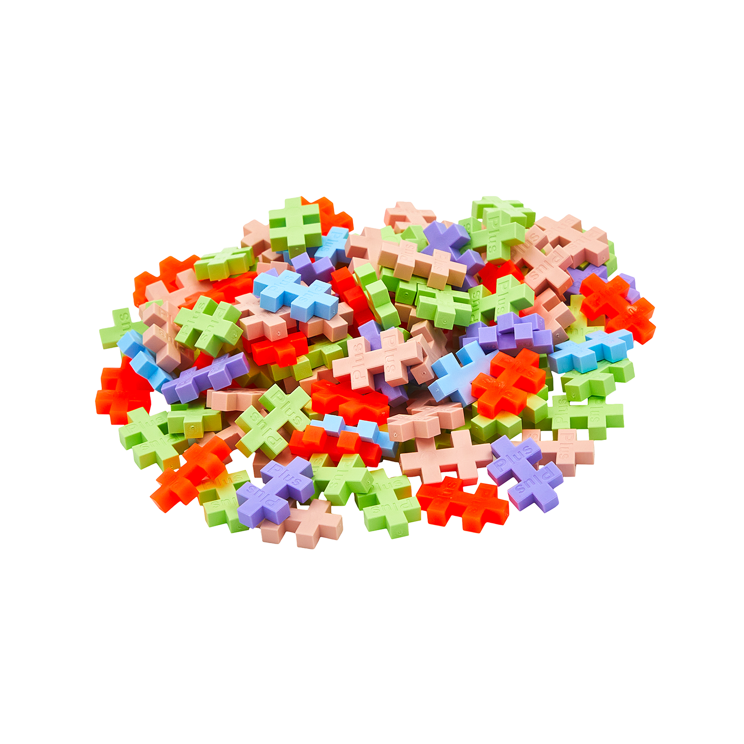 Zawartość zestawu Plus-Plus Tuba Syrena 100 elementów – rozłożone klocki i gotowa syrenka