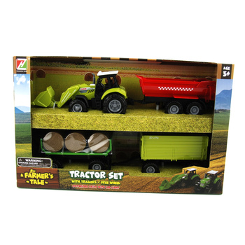 TRAKTOR Z PRZYCZEPAMI EFEKTAMI DŹWIĘKOWYMI I ŚWIETLNYMI W PUDEŁKU