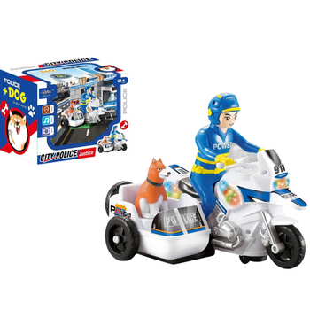 Motocykl policyjny z wózkiem na baterie realistyczny dźwięk światła