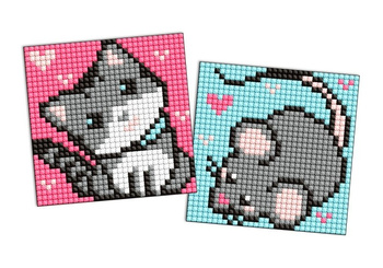 Diamentowa mozaika na naklejce IDEYKA 9x9 cm kids Szarzy Przyjaciele