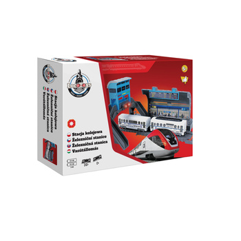 Stacja Kolejowa Zestaw Pociąg Interaktywny Tory Dźwięk Światło Prezent