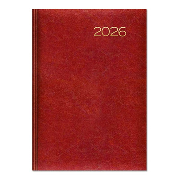 Kalendarz 2026 książkowy A5 dzienny czerwony SK2