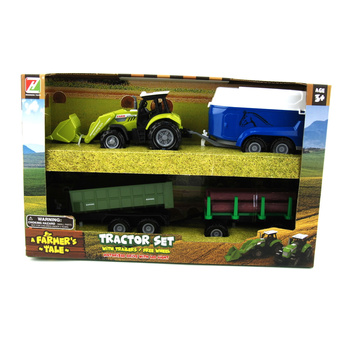 TRAKTOR Z PRZYCZEPĄ ROLNICZĄ, PRZYCZEPĄ KONIĄ I NA DREWNO ZWSTAW