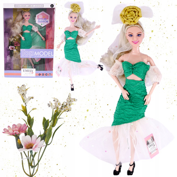 UROCZA LALKA DLA DZIECI KSIĘŻNICZKA SUKNIA KWIATY