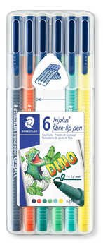 Flamaster Triplus 1 mm DINO 6 szt. w etui Staedtler