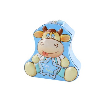 Skarbonka metalowa krowa z kłódką bezpieczna oszczędzanie dzieci