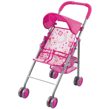 Wózek dla lalek spacerowy z daszkiem idealny do zabawy na świeżym powietrzu