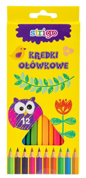 Kredki ołówkowe trójkątne Strigo 12 kolorów