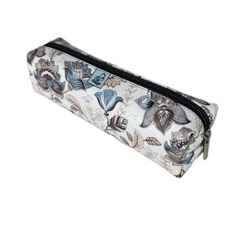 Piórnik szkolny młodzieżowy prostokąt kostka Paisley Kwiaty Kawowe