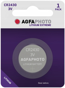 1x BATERIA GUZIKOWA AGFAPHOTO CR2430 3V LITOWA