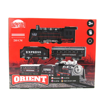 Kolejka Orient Express lokomotywa z torami 210 klasyczna zabawka dla dzieci