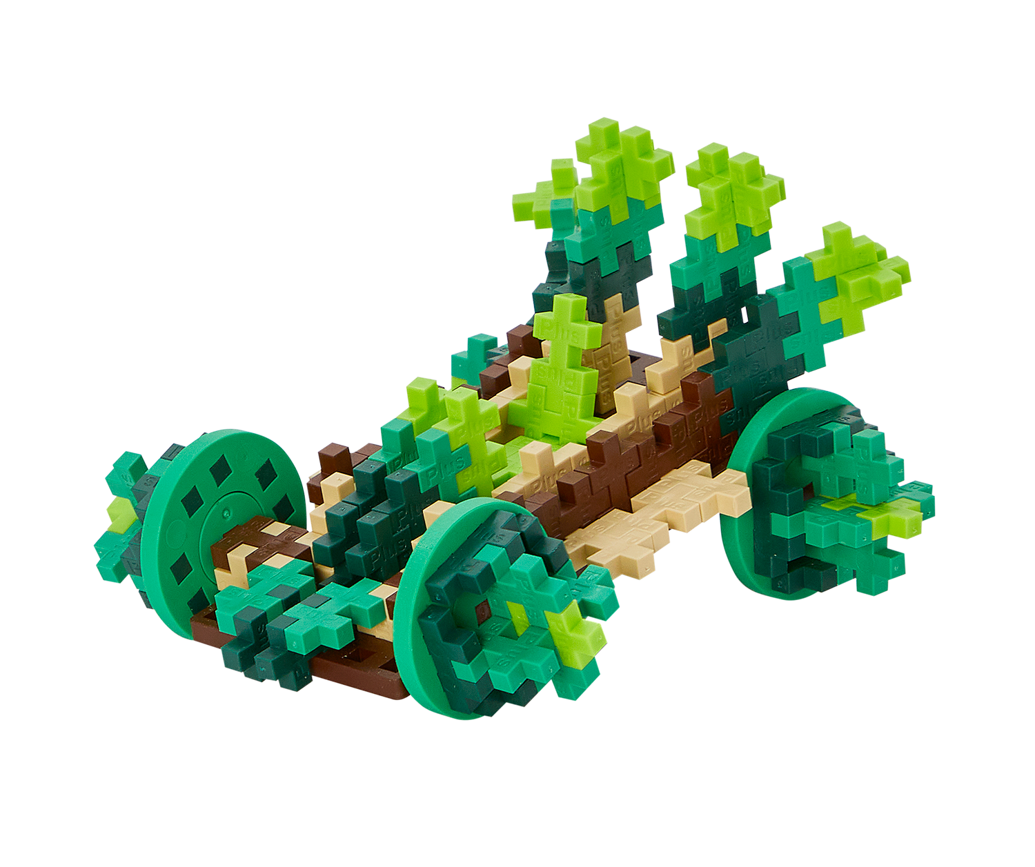 PLUS-PLUS TUBA COLOR CARS EARTH - opakowanie z klockami i przykładowym samochodem