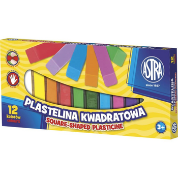 Plastelina Astra kwadratowa 12 kolorów