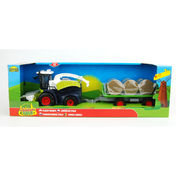Kombajn z przyczepą światło dźwięk zabawka edukacyjna dla dzieci w pudełku