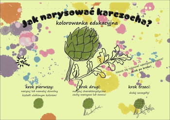 Kolorowanka edukacyjna Jak narysować Karczocha?