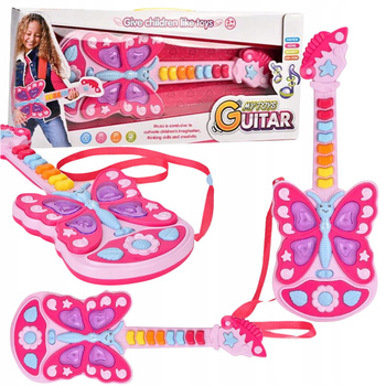 Gitara Interaktywna Dla Dzieci Instrument Muzyczny Dźwięk Światło Prezent