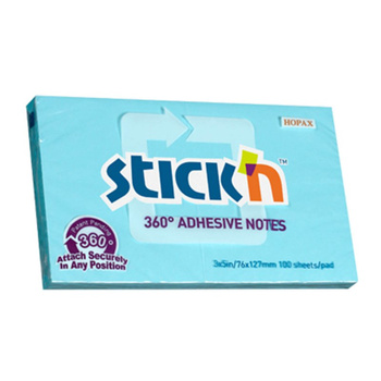 Notes samoprzylepny 127x76mm 360 stopni niebieski 100 kartek