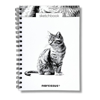 Szkicownik B5 Kot na spirali z perforacją 60k