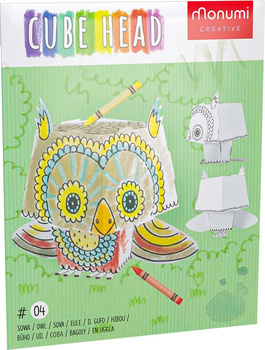 Sowa cube head złóż i pokoloruj