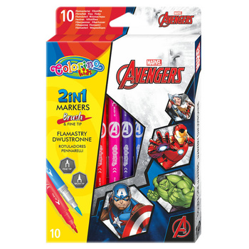 DISNEY COLORINO - FLAMASTRY DWUSTRONNE 10 KOL - AVENGERS