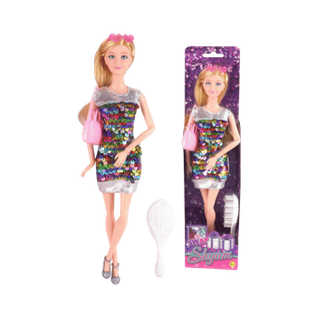 Lalka w cekinowej sukience dla dzieci modna zabawka interaktywna prezent