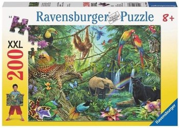Puzzle 200 Zwierzęta w dżungli XXL Ravensburger