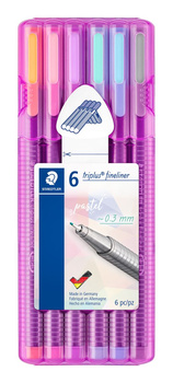 Cienkopis triplus PASTEL 6 kol. w etui Staedtler