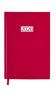 Kalendarz 2026 A5 Ekonomiczny dzienny V1 czerwony K-A5D E