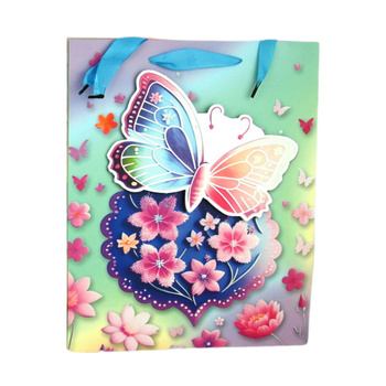 Torba ozdobna prezentowa średnia elegancka na urodziny 30x20x10 cm