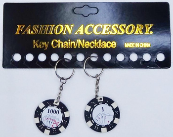 Brelok Żeton Poker Gadżet Klucz do Gry Dla Miłośników Kasyna 1 sztuka
